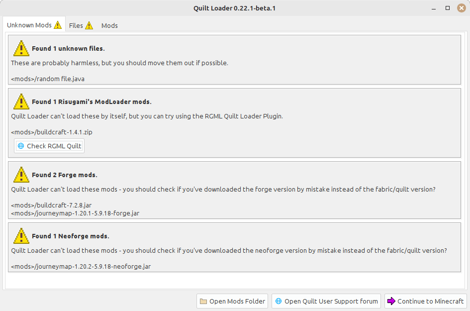 Some very descriptive loader startup errors for unsupported mod files